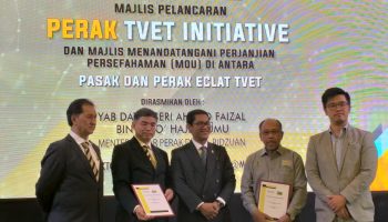 Majlis Perasmian “Perak TVET Initiave” Dan Majlis Menandatangan Perjanjian Persefahaman (MOU) Diantara Perak ECLAT TVET (PET) Dan Persekutuan Pusat Bertauliah JPK Malaysia (FeMAC)