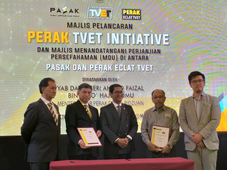 Majlis Perasmian “Perak TVET Initiave” dan Majlis Menandatangan Perjanjian Persefahaman (MOU) diantara Perak ECLAT TVET (PET) dan Persekutuan Pusat Bertauliah JPK Malaysia (FeMAC)