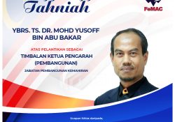 Sekalung Tahniah Kepada YBrs. Ts. Dr. Mohd Yusoff Bin Abu Bakar Di Atas Pelantikan Timbalan Ketua Pengarah (Pembangunan) Jabatan Pembangunan Kemahiran